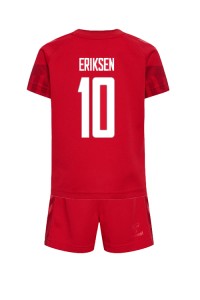 Fotbalové Dres Dánsko Christian Eriksen #10 Dětské Domácí Oblečení MS 2022 Krátký Rukáv (+ trenýrky)